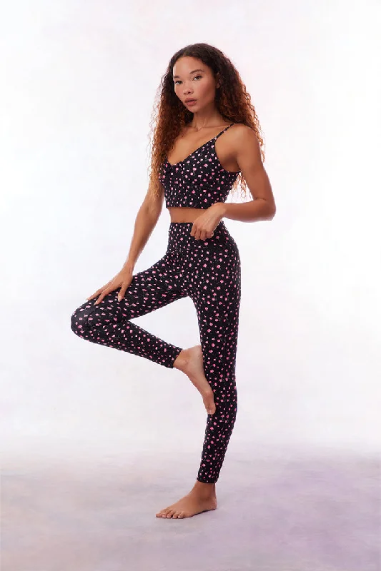 Highland Active Legging- BELLE REVERIE DITSY Comfortable Ribbed Waistband Leggings