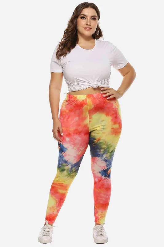 Women’s Plus Size Legging tie dye Fashionable Printed Legging Pants