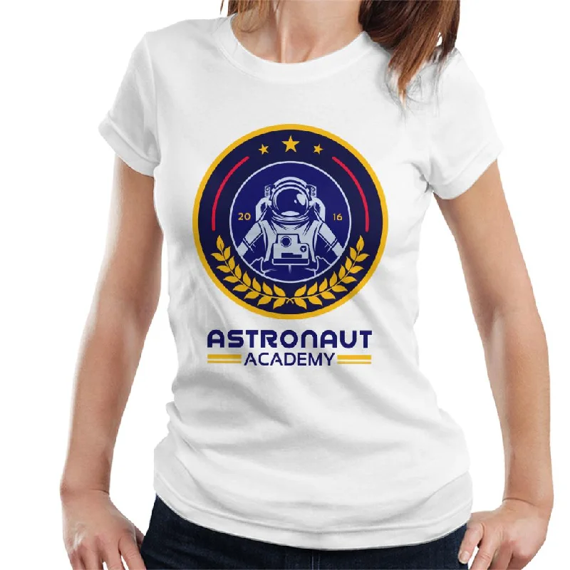NASA Astronaut Academy Women's T-Shirt-- Graphic Embroidered Appliqued
