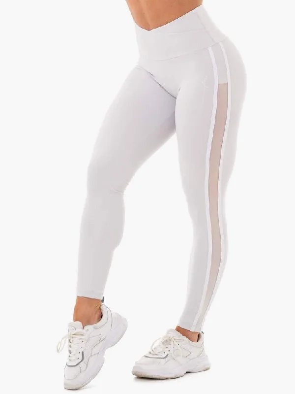 Ryderwear Collide High Waisted Leggings - Pebble Grey Trendy High-Compression Leggings Ryderwear Collide High Waisted Leggings - Pebble Grey Trendy High-Compression Leggings