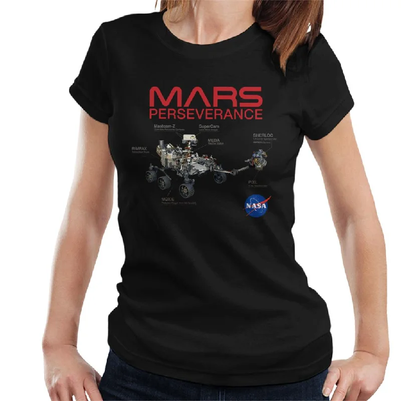 NASA Mars Perseverance Labelled Women's T-Shirt-- Plaid T-Shirt Polka Dot Checkered