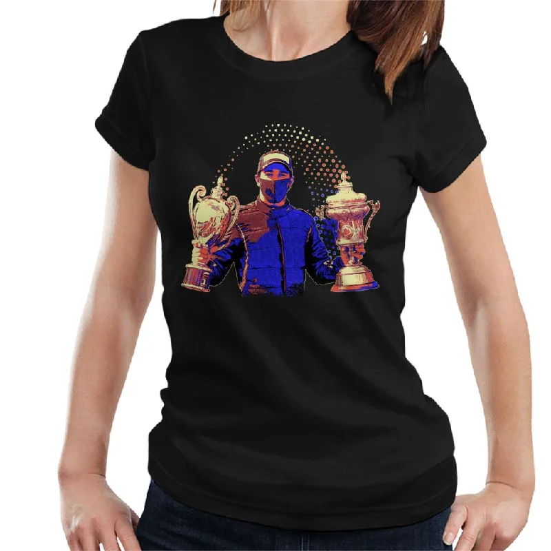 Motorsport Images Lewis Hamilton Holding Trophies Women's T-Shirt-- Polka Dot Checkered Tartan Motorsport Images Lewis Hamilton Holding Trophies Women's T-Shirt-- Polka Dot Checkered Tartan