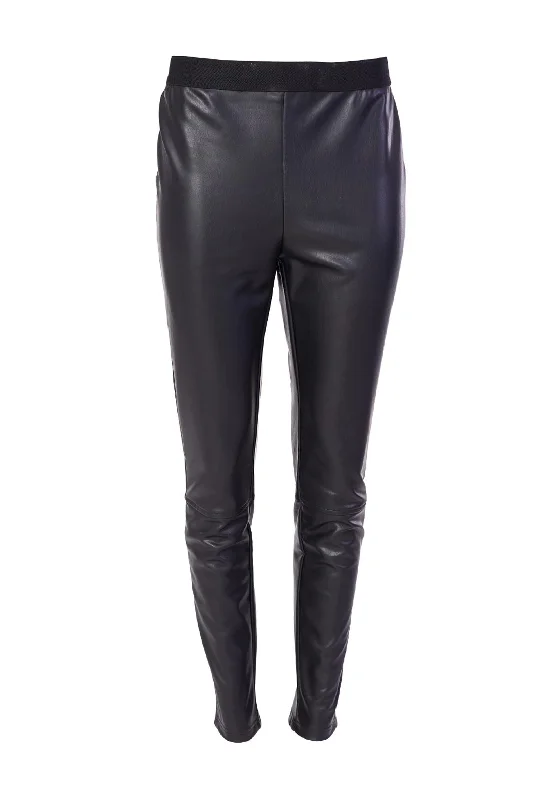 Ora Faux Leather Leggings, black Comfortable Leggings with Pockets