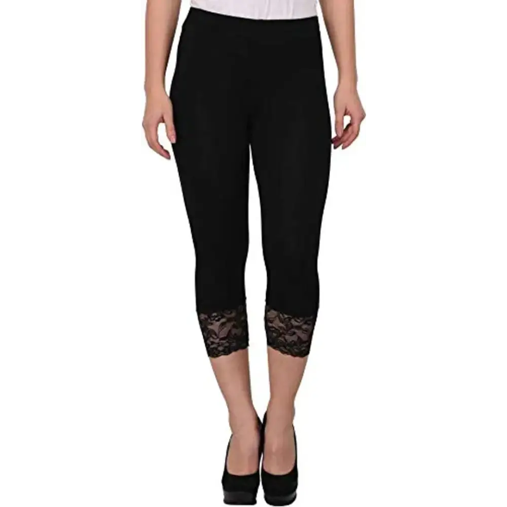 Lace Capri for Womens | Capri Leggings for Womens Cozy Bootcut Leggings