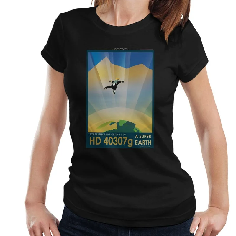 NASA HD 40307g A Super Earth Interplanetary Travel Poster Women's T-Shirt-- Cashmere Blend Cotton Blend Poly Blend NASA HD 40307g A Super Earth Interplanetary Travel Poster Women's T-Shirt-- Cashmere Blend Cotton Blend Poly Blend