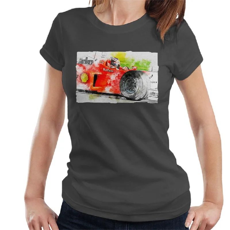 Motorsport Images Michael Schumacher Barcelona Spanish GP Women's T-Shirt-- Front Pockets Side Pockets Patch Pockets Motorsport Images Michael Schumacher Barcelona Spanish GP Women's T-Shirt-- Front Pockets Side Pockets Patch Pockets