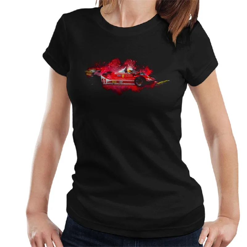 Motorsport Images Jody Scheckter 1979 Italian GP Stellar Effect Women's T-Shirt-- Plaid T-Shirt Polka Dot Checkered Motorsport Images Jody Scheckter 1979 Italian GP Stellar Effect Women's T-Shirt-- Plaid T-Shirt Polka Dot Checkered