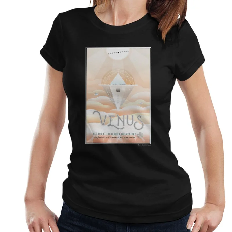 NASA Venus Cloud 9 Interplanetary Travel Poster Women's T-Shirt-- Nylon Fabric Polyester Fabric Spandex Fabric NASA Venus Cloud 9 Interplanetary Travel Poster Women's T-Shirt-- Nylon Fabric Polyester Fabric Spandex Fabric