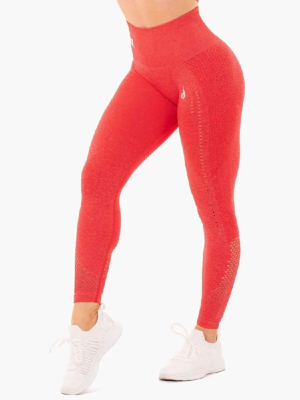 Ryderwear Seamless Staples Leggings - Red Marl Comfortable Sports Performance Tights