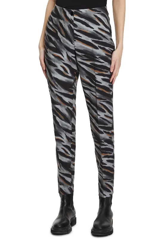 Betty Barclay Tiger Print Leggings, Black Multi Comfortable Bootcut Workout Leggings