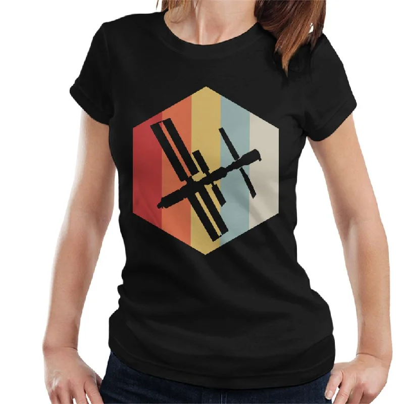 NASA ISS Silhouette Logo Women's T-Shirt-- Elegant Classic Vintage