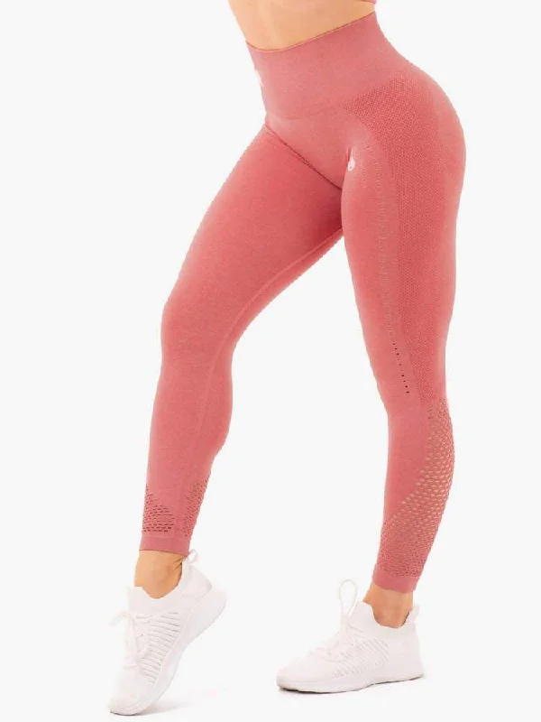 Ryderwear Seamless Staples Leggings - Rose Pink Marl Stylish Ultra Stretch Leggings