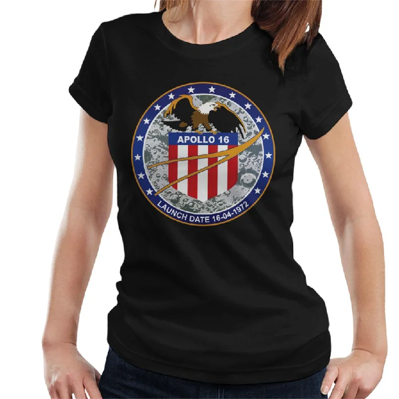 NASA Apollo 16 Mission Badge Women's T-Shirt-- Elasticated Padded Insulated