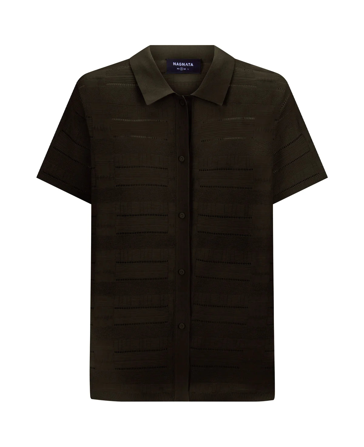 SEDA SILK CHECK SHIRT - CHOCOLATE-- Hooded Caped Shawl Collar