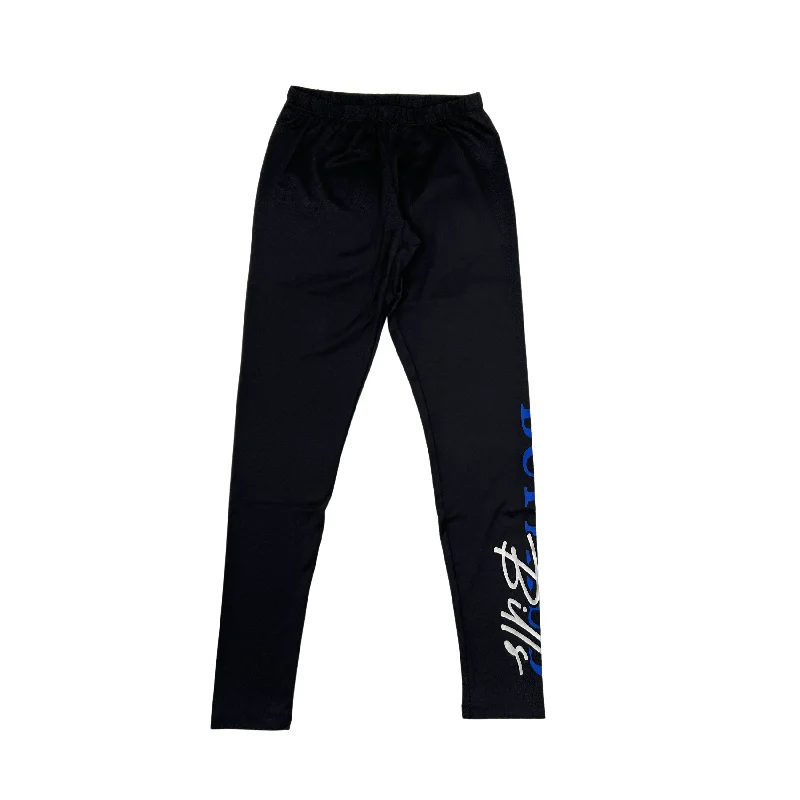 Women's Buffalo Bills Metallic Team Name Black Pitcher Leggings Trendy Digital Print Leggings