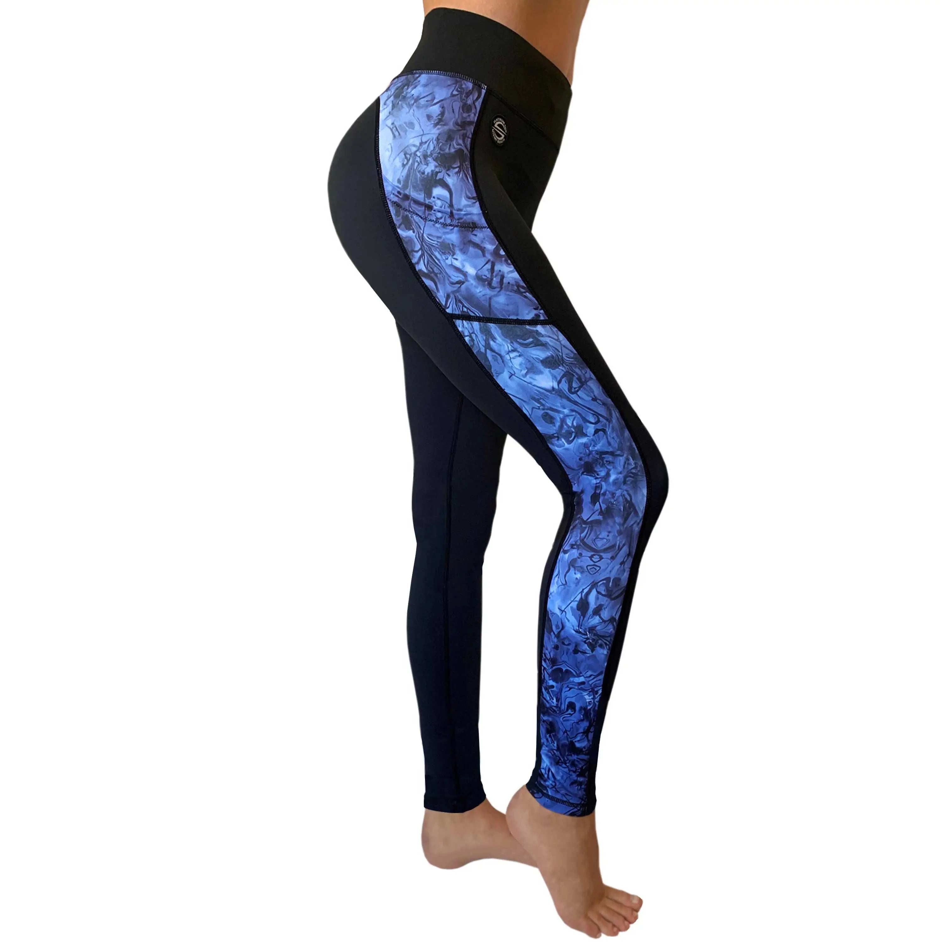 Swim Leggings for Women UPF 50+| Marble - Black Simple Fashionable Quick-Dry Yoga Pants Swim Leggings for Women UPF 50+| Marble - Black Simple Fashionable Quick-Dry Yoga Pants