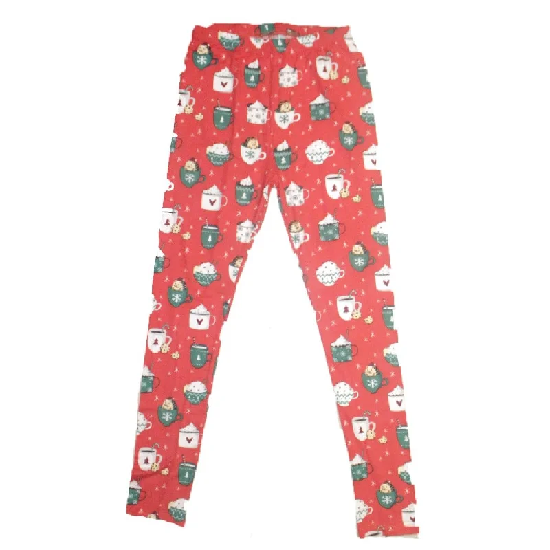 Holiday Cocoa & Hedgehog Leggings Comfortable Full-Body Compression Leggings