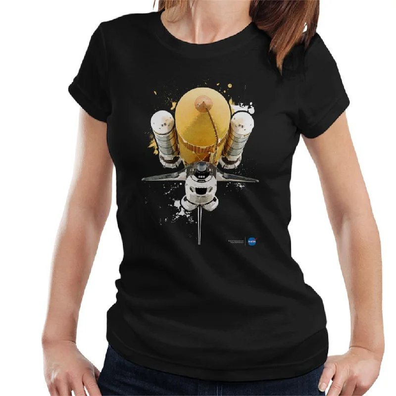 NASA Atlantis Shuttle Paint Splatter Women's T-Shirt-- Front Pockets Side Pockets Patch Pockets NASA Atlantis Shuttle Paint Splatter Women's T-Shirt-- Front Pockets Side Pockets Patch Pockets