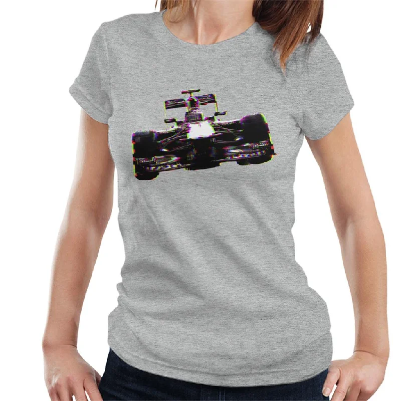 Motorsport Images Red Bull RB7 Sebastian Vettel Women's T-Shirt-- Hooded Caped Shawl Collar Motorsport Images Red Bull RB7 Sebastian Vettel Women's T-Shirt-- Hooded Caped Shawl Collar