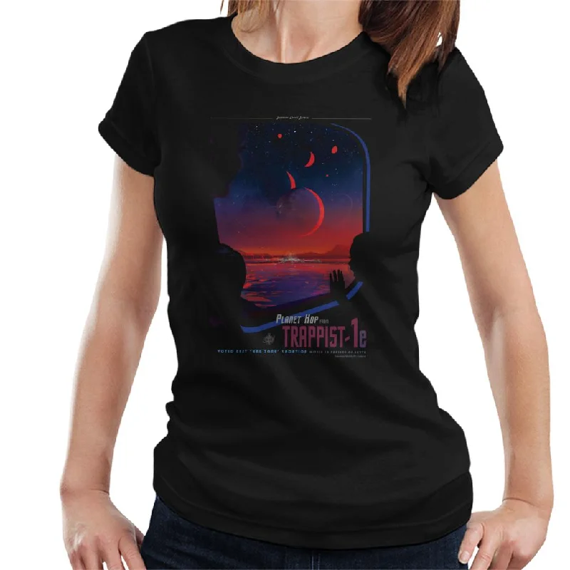 NASA Trappist 1e Interplanetary Travel Poster Women's T-Shirt-- Rayon Fabric Velvet Fabric Corduroy Fabric NASA Trappist 1e Interplanetary Travel Poster Women's T-Shirt-- Rayon Fabric Velvet Fabric Corduroy Fabric