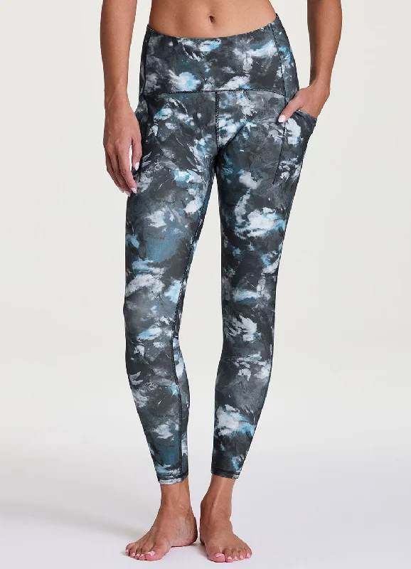 Abstract Blooms Tech Flex Legging Trendy Leather-Look Workout Leggings