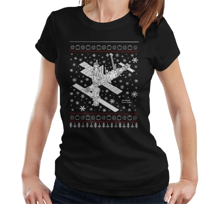 NASA International Space Station Christmas Knit Women's T-Shirt-- Houndstooth Herringbone Solid NASA International Space Station Christmas Knit Women's T-Shirt-- Houndstooth Herringbone Solid