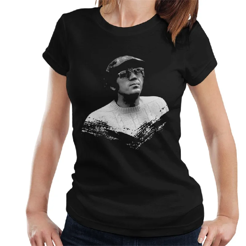 Motorsport Images McQueen The Man And Le Mans Still Women's T-Shirt-- V-Neck T-Shirt Long Sleeve Cotton