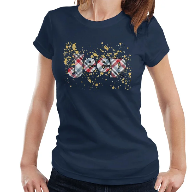Jeep Splattered Logo Women's T-Shirt-- Lace Blend Ribbed Blend Corduroy Blend
