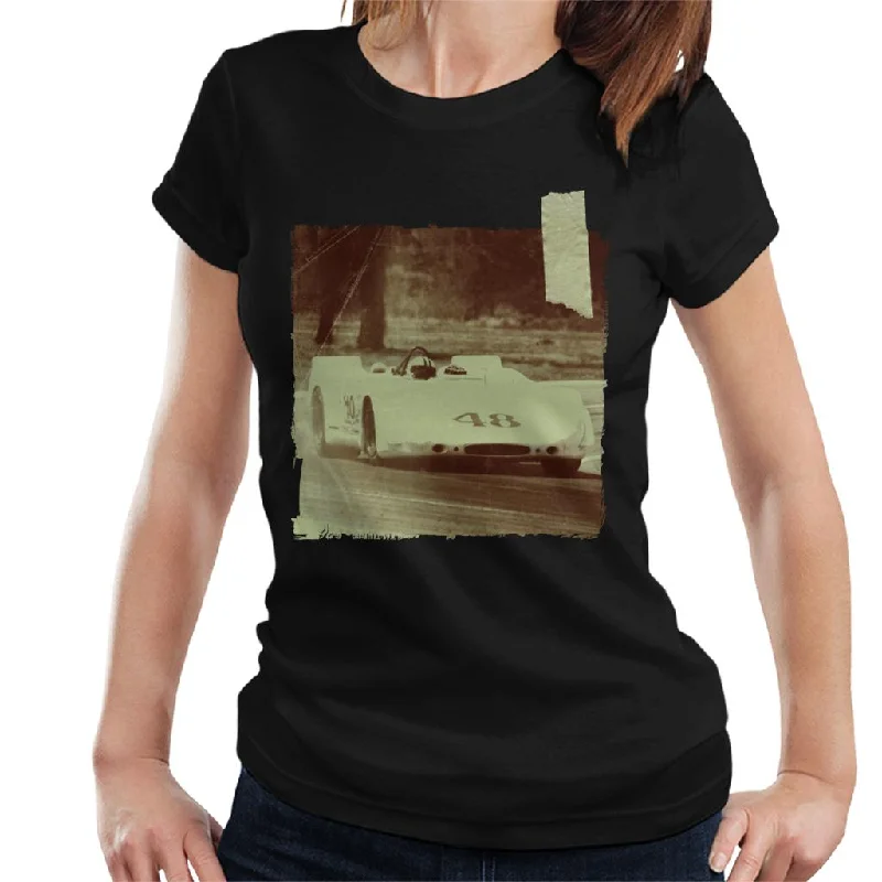 Motorsport Images Porsche 908 2nd Position Women's T-Shirt-- Plaid T-Shirt Polka Dot Checkered Motorsport Images Porsche 908 2nd Position Women's T-Shirt-- Plaid T-Shirt Polka Dot Checkered