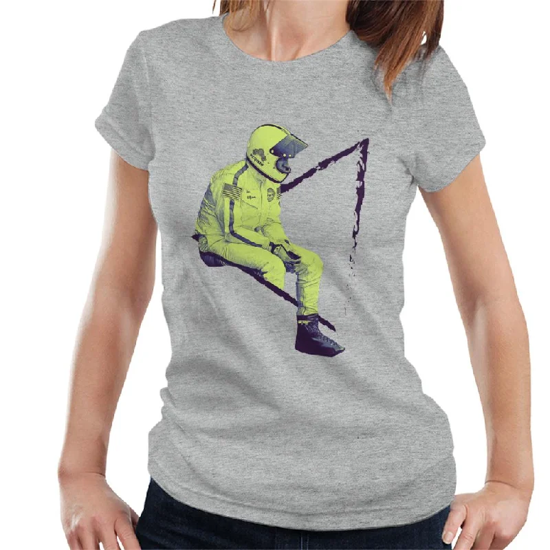 Motorsport Images Steve McQueen Sitting Women's T-Shirt-- Front Pockets Side Pockets Patch Pockets Motorsport Images Steve McQueen Sitting Women's T-Shirt-- Front Pockets Side Pockets Patch Pockets
