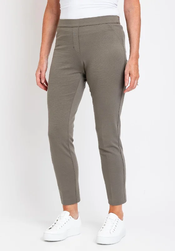 Rabe Slim Leg Leggings, Khaki Stylish Compression Fit Leggings