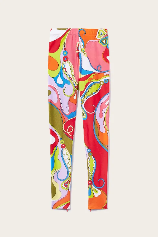 Orchidee-Print Leggings Stylish Sweatproof Leggings