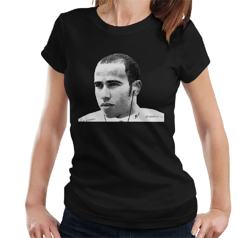 Motorsport Images Lewis Hamilton Still Women's T-Shirt-- V-Neck T-Shirt Long Sleeve Cotton Motorsport Images Lewis Hamilton Still Women's T-Shirt-- V-Neck T-Shirt Long Sleeve Cotton