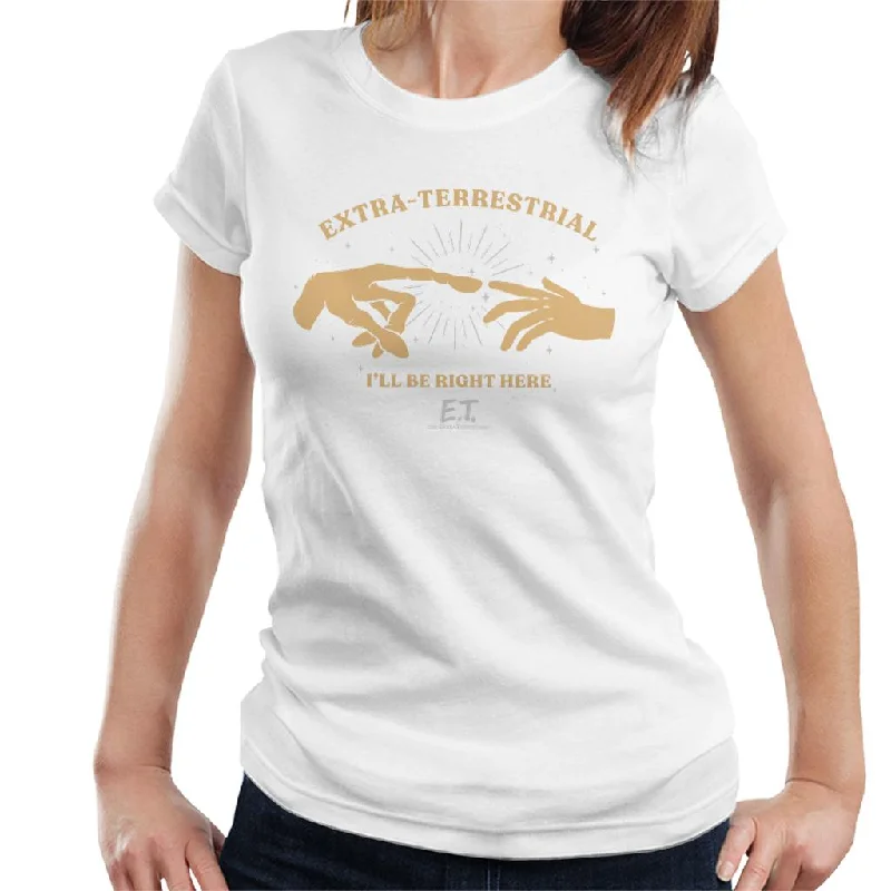 E.T. The Extra Terrestrial Ill Be Right Here Women's T-Shirt-- Faux Fur Fabric Real Fur Fabric Shearling Fabric