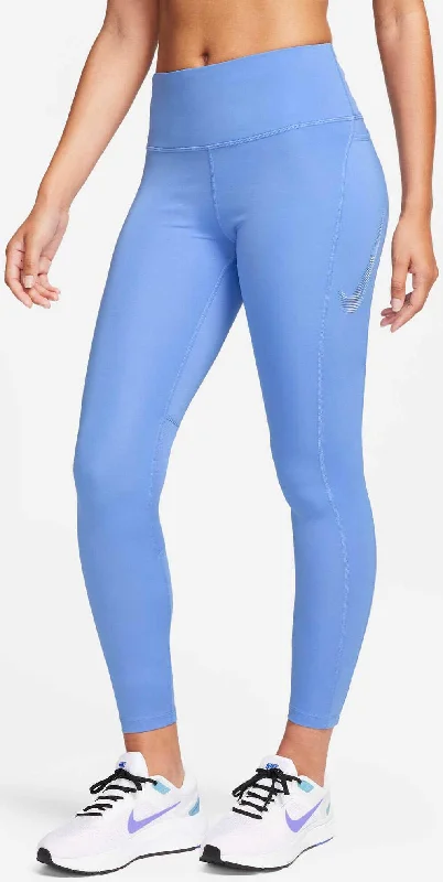 Women's Fast Swoosh Mid-Rise 7/8 Leggings Fashionable Solid Color Tights