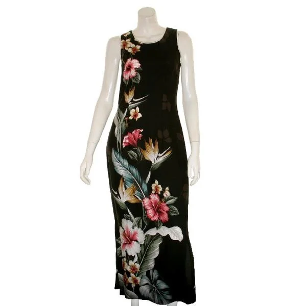 Floral Bird of Paradise Black