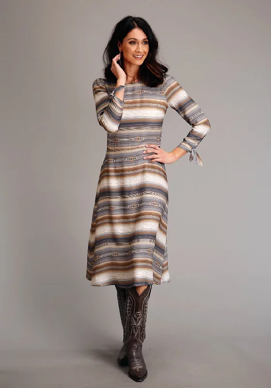 Stetson Womens Desert Serape Brown 100% Rayon L/S Dress Tunics Luxurious high-end