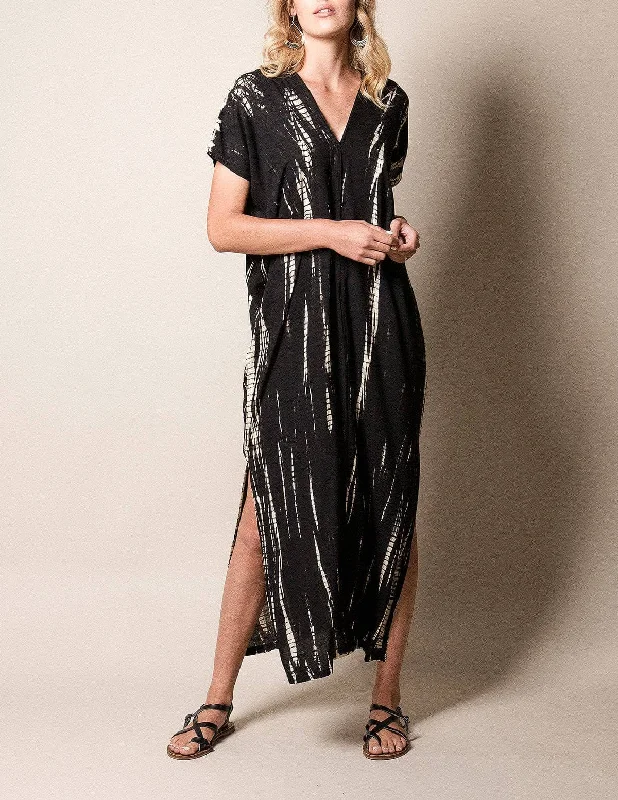 Tie-Dye Shibori Dress - Black - As-Is-Clearance Tunics New arrival