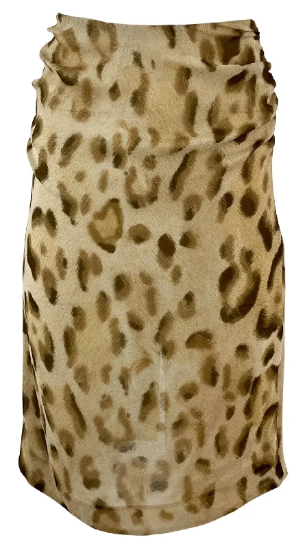 Celine Hobble Skirt in Cheetah Print velvet skirt glossy