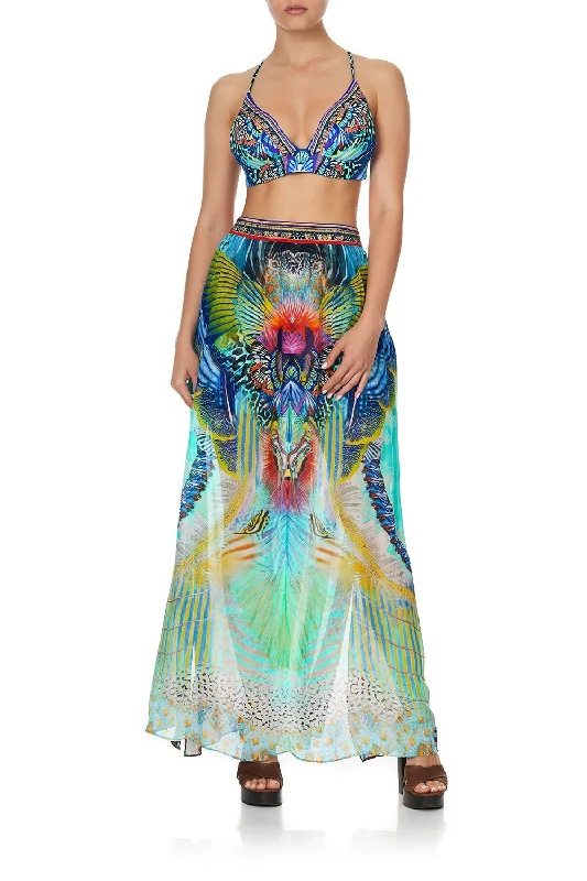 SKIRT WITH PINTUCK WAISTBAND REEF WARRIOR maxi skirt elegant