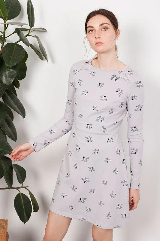 Grey Lilly Bow Dress Tunics Distressed trendy