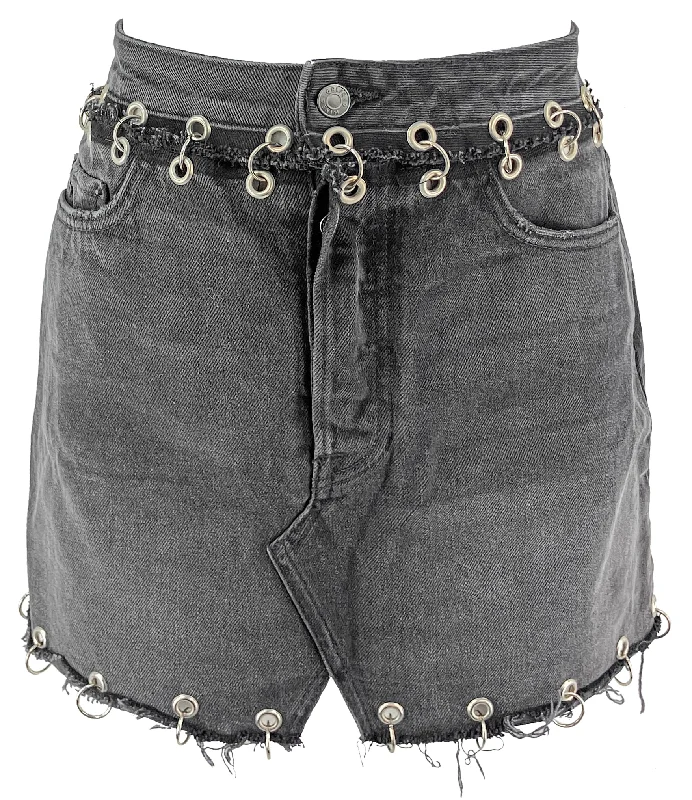 GRLFRND Milla Denim Mini Skirt in Babe Magnet cashmere skirt fine