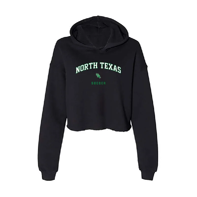 North Texas - NCAA Women's Soccer : Bailey Wesco - Women's Crop Fleece Hoodie Hoodie with Raglan Sleeves Sporty Comfortable North Texas - NCAA Women's Soccer : Bailey Wesco - Women's Crop Fleece Hoodie Hoodie with Raglan Sleeves Sporty Comfortable