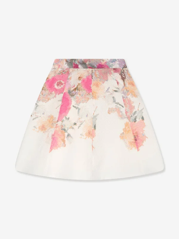 Marchesa Girls Flower Print Skirt in Multicolour high slit skirt