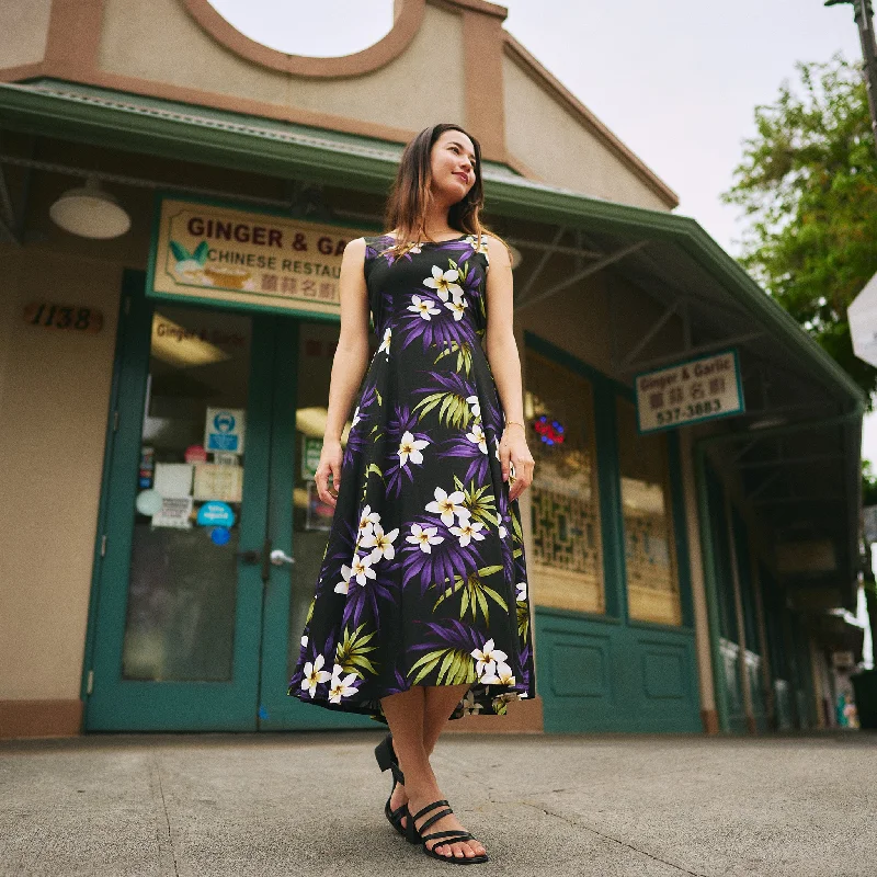 Plumeria Cluster Sylvia Dress Tunics stripes playful
