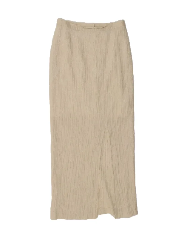 VINTAGE Womens Maxi Skirt UK 12 Medium W30  Off White Viscose linen skirt breathable
