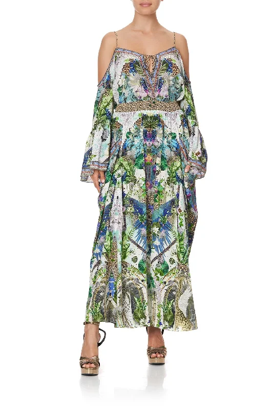 SHIRRED WAIST POCKET SKIRT MOON GARDEN silk skirt lustrous