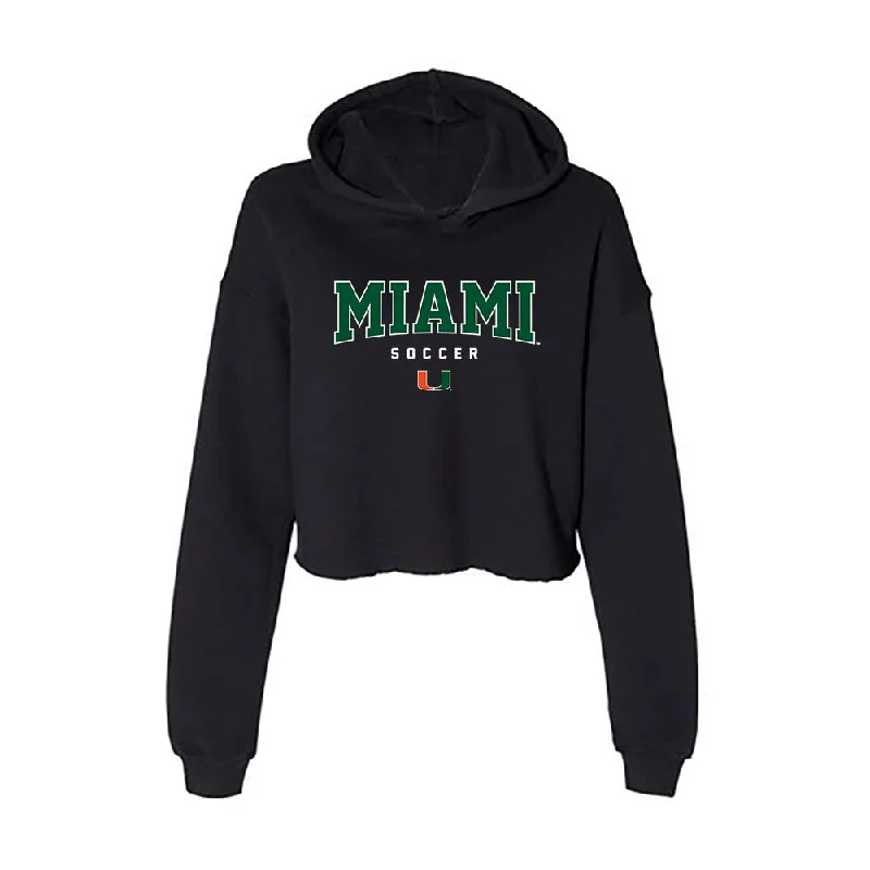 Miami - NCAA Women's Soccer : Vikki Alonzo - Women's Crop Fleece Hoodie Hoodie with Thumb Holes Functional Cozy Miami - NCAA Women's Soccer : Vikki Alonzo - Women's Crop Fleece Hoodie Hoodie with Thumb Holes Functional Cozy