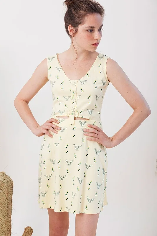 Idoia dress in light yellow Tunics Mesh breathable