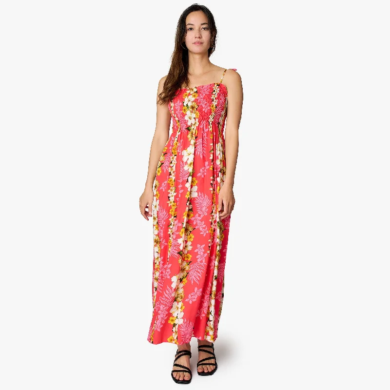 Plumeria Panel Long Smock Dress Shift Classic Vintage